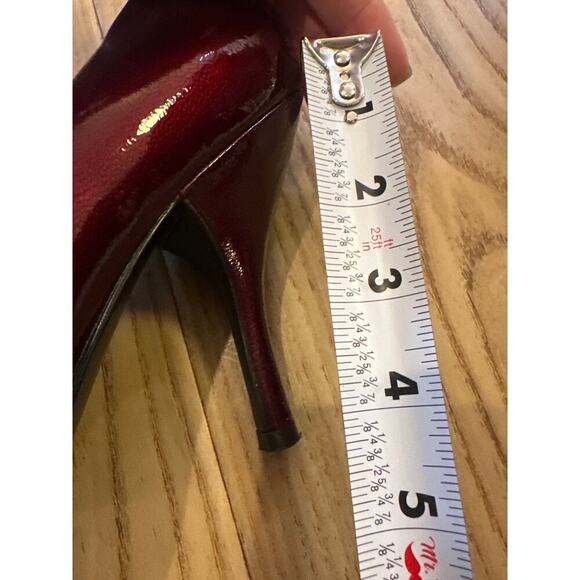 BCBG Generation Peep Toe Heels womens size 8 1/2 patent burgundy - Picture 8 of 8